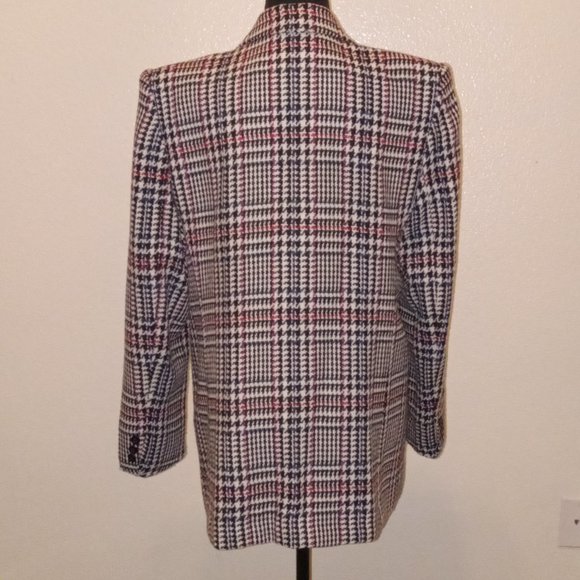 Worthington black and white wool blend herringbone blazer with Specks of color - Picture 5 of 11